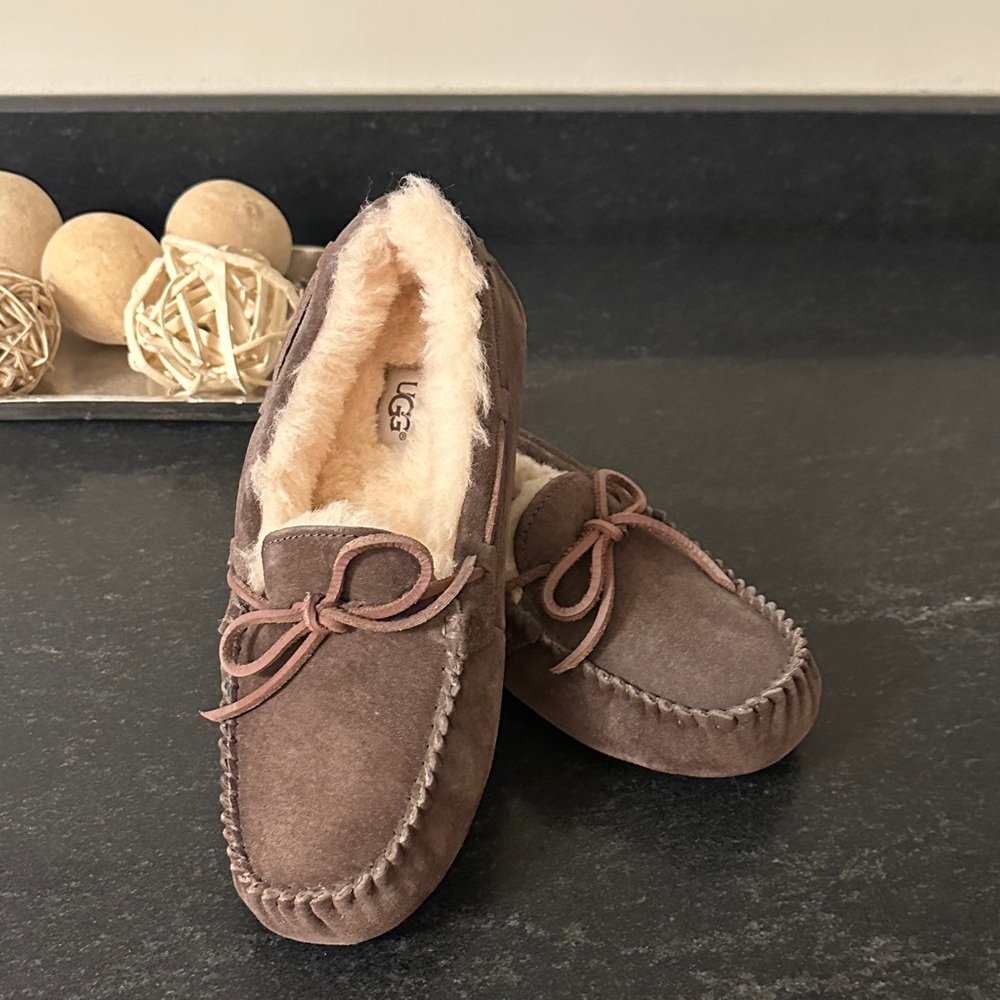 UGG Brown Suede Moccasin Slippers